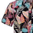 thumbnail image 3 of Defitshape Men's Hawaiian Shirt Summer Aloha Button Down Beach Casual Short Sleeve Shirts Vacation Printed Print Hawaii Relaxed Fit Collared Lightweight Tropical Holiday Black Large, 3 of 3