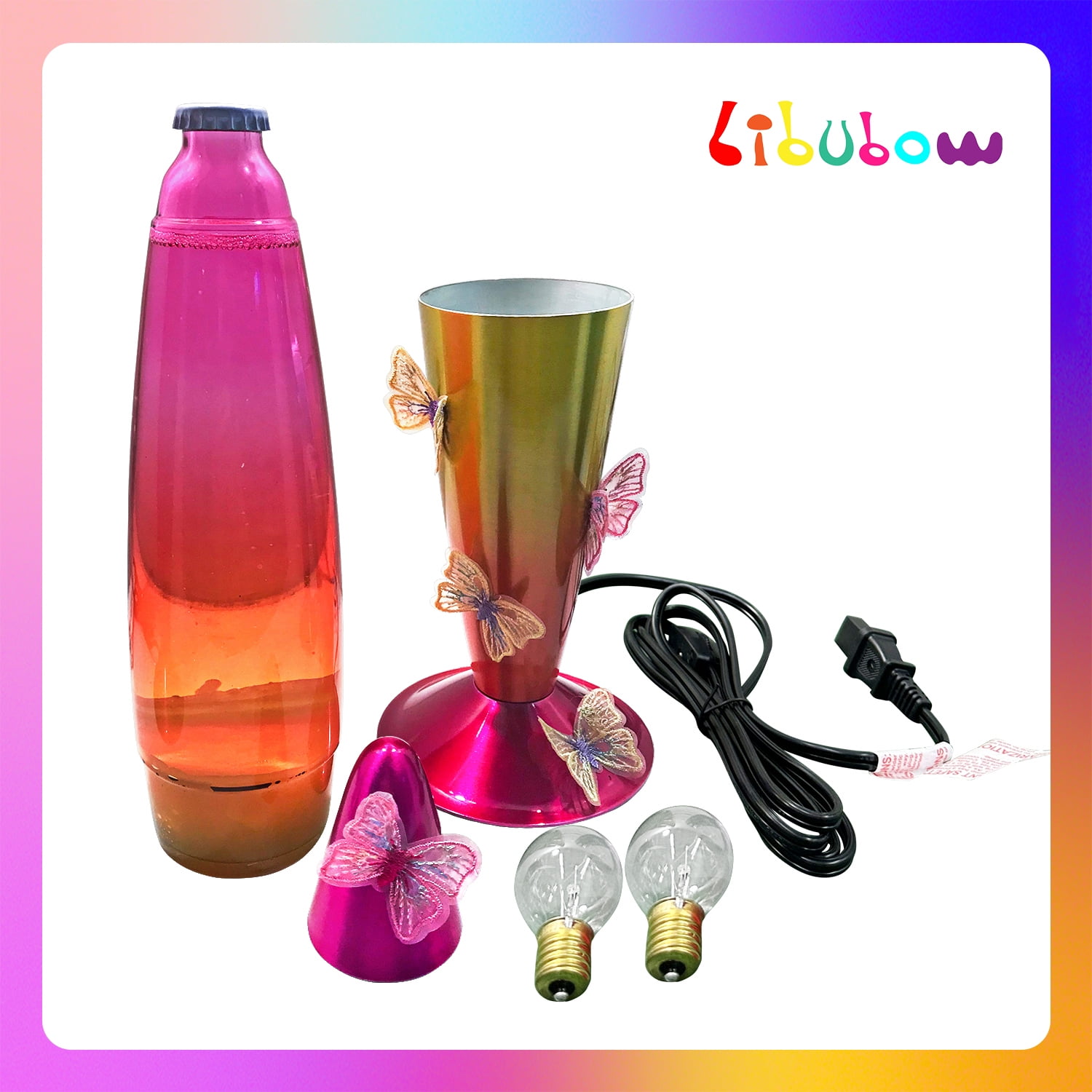 Libubow Easy to Install Rainbow Butterfly Night Light