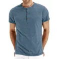 thumbnail image 1 of Playera Casual Manga Corta Algodón Cuello Henley Para Hombre, 1 of 6