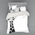 thumbnail image 2 of Ambesonne African Bedding Set 3 Pcs, Sketchy Savannah Giraffe, Twin, White and Grey, 2 of 3