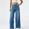 thumbnail image 7 of biudgviw Palazzo Pants for Women Pull on High Waisted Denim Pants Oversized Wide Leg Jeans with Pockets Baggy Trendy Trousers, 7 of 7