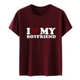 thumbnail image 5 of adviicd Hauts d'Été pour Femmes Hauts d'Été pour Femmes à Manches Courtes Col Ras du Cou T-Shirts Décontractés Unis Rouge,TTTG, 5 of 5