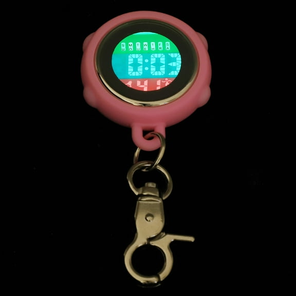 CATIEBYE Nurse Watch Pink Keychain Clip-on Precise Timing Lightweight