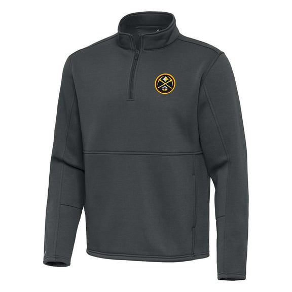 Men's Antigua Pewter Denver Nuggets Twist Quarter-Zip Pullover Top