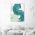 thumbnail image 2 of Giant Art Canvas  24x32 Green Movement I Framed in White, 2 of 3