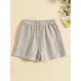 thumbnail image 3 of vera natura Toddler Casual Shorts Solid Color Elastic Short Pants with Pockets Summer Clothes, 3 of 9