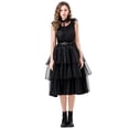 thumbnail image 3 of Classic Black Gothic Tunic Adams Black Dress – Elegant Victorian-Style Costume Family Prom Dress, 3 of 9