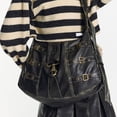 thumbnail image 5 of Yucurem Women Y2k Shoulder Bag Gothic Handbag Locomotive Leather Hobo Bag Shopping Purse, 5 of 8