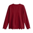 thumbnail image 5 of Women's Long Sleeve Tops Zeliretfy Womens Oversized Crewneck Sweatshirts Scalloped Casual Pullover Tops Long Sleeve Relaxed Loose Fit Lightweight Loungewear Athletic Daily Trendy Fall Outfits, 5 of 8