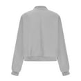 thumbnail image 6 of Byworldtasic Womens Bomber Crop Jacket Casual Long Sleeve Button Down Jackets with Pockets, 6 of 8