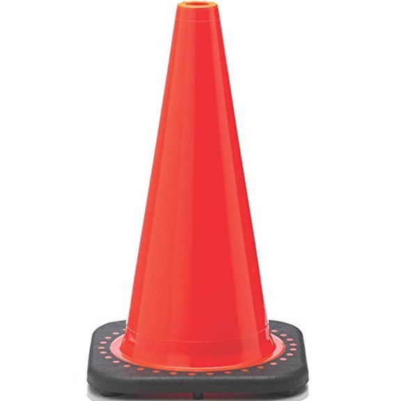 Traffic Cone, PVC, Non-Reflective, 18 in Height, 3 lb, Orange