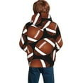 thumbnail image 6 of Kll Unisex Kids Boys Girls Hooded Pocket Pullover Hoodies-Brown Football On Black, 6 of 9