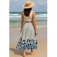 thumbnail image 4 of Moomaya Women's Chiffon Maxi Skirt with Lining - 40" Long Printed Skirt for Beach, Summer Outfits, High Waist Flowy Skirt, 4 of 7