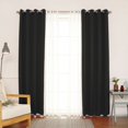 thumbnail image 1 of Best Home Fashion Silver Grommet Solid Blackout Mix and Match Curtains - Set of 4, 1 of 7