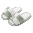 thumbnail image 6 of Agkizg Womens Fuzzy Slippers, House Slippers, Colorblock Open Toe Fuzzy House Slippers Soft Plushes Comfortable Casual Indoor Bedroom Daily Slippers, 6 of 7