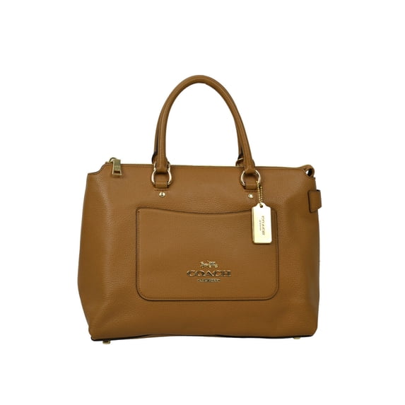 New Coach F31467 Saddle Beige Ema Pebbled Leather Shoulder Bag Purse Handbag 8659-4