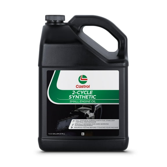 Castrol 2 Cycle Full Synthetic Oil - Small Engine Formula - 50:1 Mix Ratio - Includes Fuel Stabilizer - 1 gal