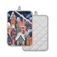 thumbnail image 2 of 2 Pack Pot Holders for Kitchen Heat Resistant Hot Pads Sets for Cooking Baking Cartoon Colorful House, 2 of 7