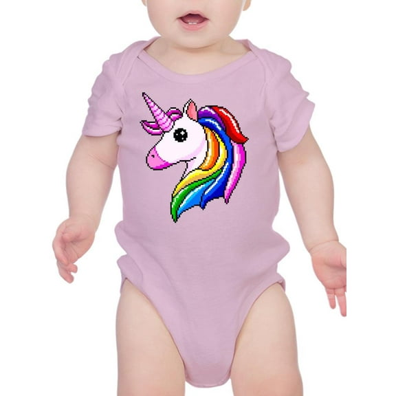 Pixel Unicorn Glittery Art Bodysuit Infant -Image by Shutterstock,  6 Months