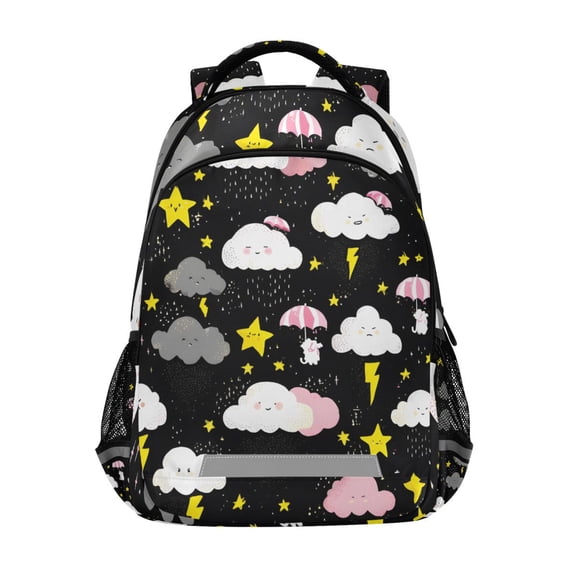 ALAZA Cute Stars Cloud Backpack Elementary School Bag Bookbag Travel Rucksack