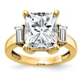 thumbnail image 1 of 14k Yellow Gold Three Stone Engagement Ring Moissanite Size 8.5 (5.72 cttw.), 1 of 8