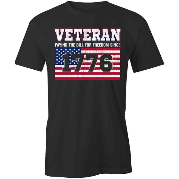 Veteran Paying The Bill T-Shirt | Patriotic American Black Tee Gift