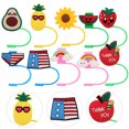 thumbnail image 4 of KAKOWELY 10 fundas para pajitas lindas, de silicona, estilo kawaii (estilo aleatorio), 4 of 5