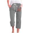 thumbnail image 1 of Pantalones de Mujer Casual, Impresión Elástica Suelta Pantalones de Pierna Ancha Recta con Bolsillo Hecho de Poliéster Suave para Toda la Temporada, Pantalones de Pierna Ancha de las Mujeres, 1 of 4