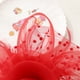 thumbnail image 4 of Tocado elegante Qarigey con clip diadema de plumas y flores rojo, 4 of 6