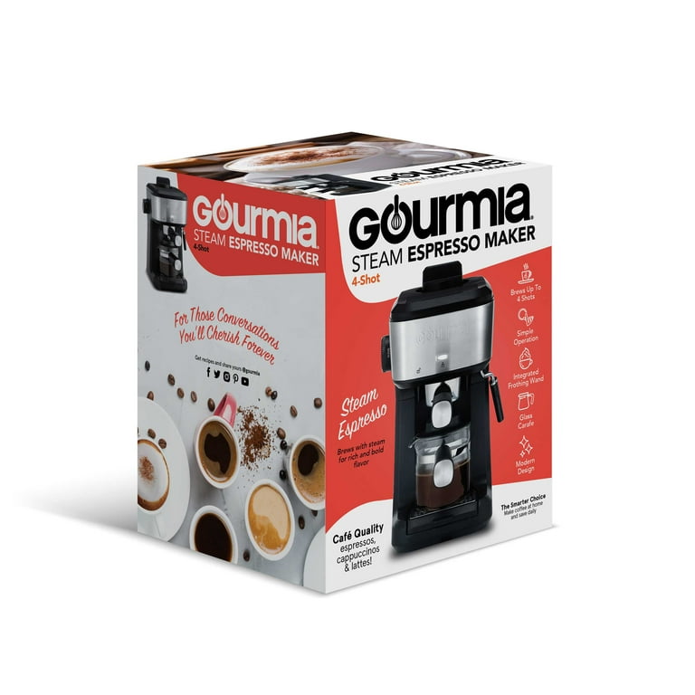 Coffee Machine, Gourmia GCM4230 8-in-1 One-Touch Espresso, Cappuccino,  Latte & Americano Maker with Automatic Frothing