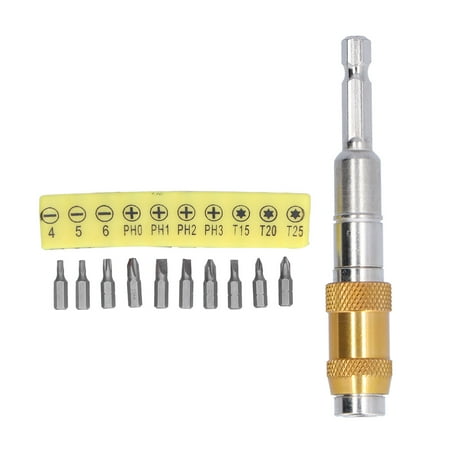 

Bit Extension Rod Magnetic 1/4in Hex Shank Flexible Screwdriver Holder Accessory Set Kit