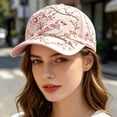 thumbnail image 4 of FUZHIQ Women 3D Embroidered Baseball Cap Wide Brim Adjustable Sun Hat Elegant Decorative Casual Headwear for Daily Wear, 4 of 8