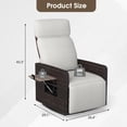 thumbnail image 3 of kinbor Outdoor Recliner Chair - High Back Patio 360° Swivel Chair with Flip Side Table, Removable Cushion & Footrest (White), 3 of 9