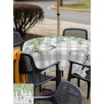 thumbnail image 5 of Outdoor Tablecloths with Umbrella Hole & Zipper, Spring Plants 60x60 Inch Square Tablecloths, Watercolor Leaves Birds Flowers Gray Plaid Waterproof Table Cloth, Patio/Pool/Picnic Table Covers, 5 of 8
