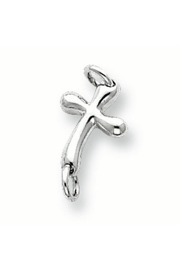 Sterling Silver 22 x 11.3mm Polished Cross Casted Component Link