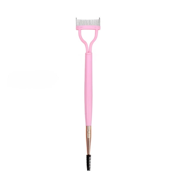 2-in-1 Folding Metal Eyelash Comb and Brush - Portable Makeup Tool for Perfect Lashes