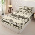 thumbnail image 2 of Erosebridal Rustic Farmhouse Cowboy Zipper Twin Comforter Sets with Fitted Sheet and 2 Pillowcases,Sketch Style Zipper Bedding Set,Reversible,4pcs, 2 of 7