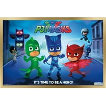 PJ Masks - Its Time To Be A Hero Wall Poster, 22.375" x 34", Framed