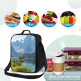 thumbnail image 6 of Horeoi Majestic Deer Mountain Lake Pattern Insulated Thermal Lunch Bag with Leakproof Compartments for Office School Picnic Reusable Oxford Tote, 6 of 7
