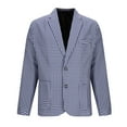 thumbnail image 4 of guisaled Mens Plaid Blazer Jacket Dressy Casual Slim Fit Checkered Suit Jackets One Button Notch Lapel Wedding Prom formal Sport Coats, 4 of 5