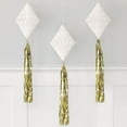 thumbnail image 4 of White Honeycomb Diamonds with Tassel Tails, 3 Pieces, by Way To Celebrate, 4 of 4