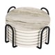 thumbnail image 4 of Posavasos de cerámica con soporte para taza de café, vasos, mantel individual absorbente, 6 unidades Patrón de arena, 4 of 9