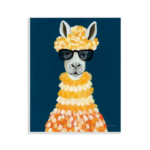 Stupell Industries Fashionista Alpaca Portrait Animals Painting Unframed Art Print Wall Art, 11 x 14