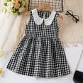 thumbnail image 3 of Toddler Summer Plaid Dresses for Girls Babydoll Dress Girl Cute Clothes Doll Collar Cotton Sleeveless Floral Dresses, Black, 5 Years, 3 of 3