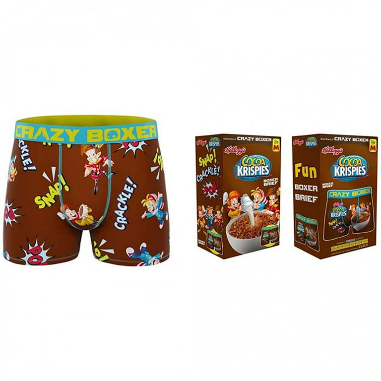 Crazy Boxers Kellogg's Cocoa Rice Krispies Boxer Briefs in Cereal  Box-Large (36-38) 