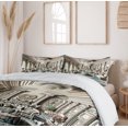 thumbnail image 3 of Ambesonne Classic Duvet Cover Set, Ritzy Room Posh Scene Print, Queen, Coconut and Sea Blue, 3 of 6
