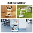 thumbnail image 6 of VEVOR Lab Trolley, 3-Layer Rolling Lab Cart, Metal Mobile Trolley with Swivel Wheels, Tray Rolling Clinic Cart 220 lbs Weight Capacity, for Lab, Clinic, Beauty and Salon, 6 of 9