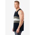 thumbnail image 3 of KingSize Men's Big & Tall Shrink-Less Lightweight Tank - 6XL, Black Stripe, 3 of 4