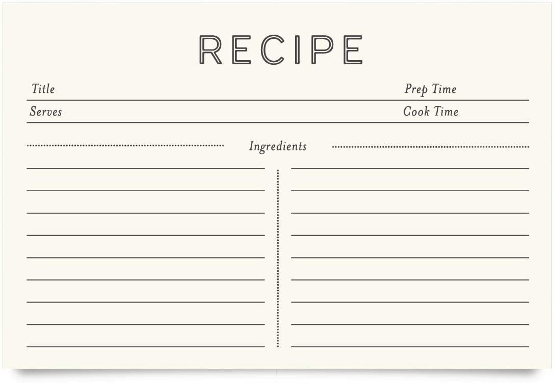 Jot & Mark Recipe Cards Double Sided 4x6 inch, 50 Count (Minimal