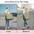 thumbnail image 5 of Olive Green and White Checkerboard Pattern Travel Tote Bags for Women Carry On,Large Weekender Bags for Women Travel,Multi Functional Duffle Bag for Work,Shopping,Sports, 5 of 5